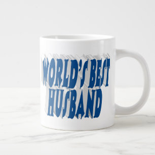 Grande Tasse Mari avec demi-texte bleu mer