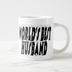 Grande Tasse Mari avec demi-texte noir