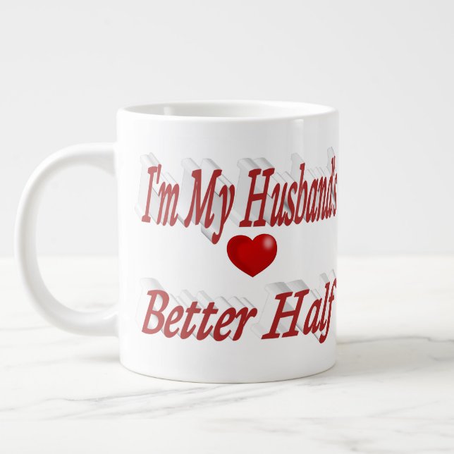 Grande Tasse Mari citation drôle texte rouge (Gauche)