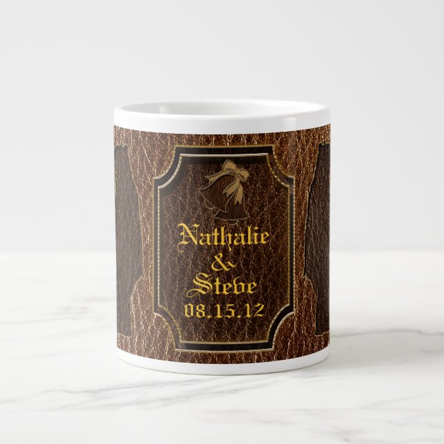 Grande Tasse Mariage à l'air de cuir (Devant)