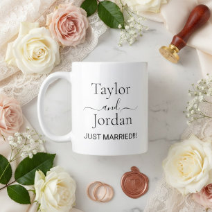 Grande Tasse Mariage Minimaliste Moderne "Just Married"