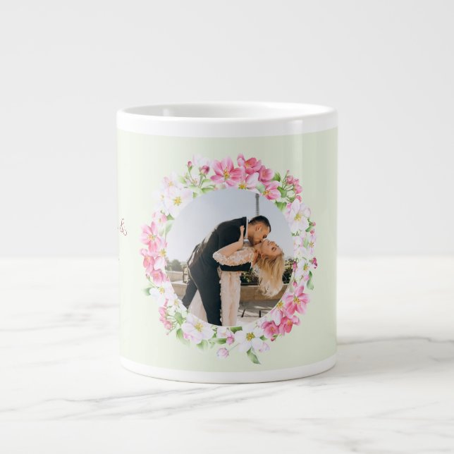 Grande Tasse Mariage photo personnalisé Date mariée Groom perso (Devant)