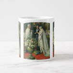Grande Tasse Mariage vintage, Mariée et Salle avec Menorah<br><div class="desc">Illustration vintage image de cérémonie d'amour et de romance mariage montrant un couple se marier dans une belle synagogue avec vitraux,  fleurs et une menorah à sept branches. La mariée porte une longue robe blanche mariage et le marié est beau dans son smoking.</div>