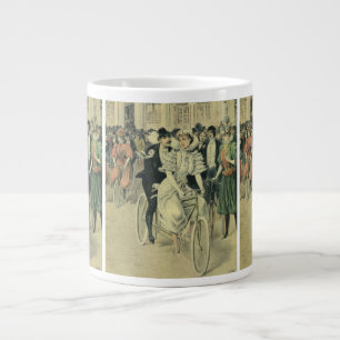 Grande Tasse Mariés de mariage victorien sur bicyclette de jeun