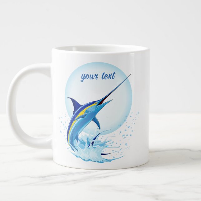 Grande Tasse Marlin Bleu Jaillissant de l'Océan (Gauche)