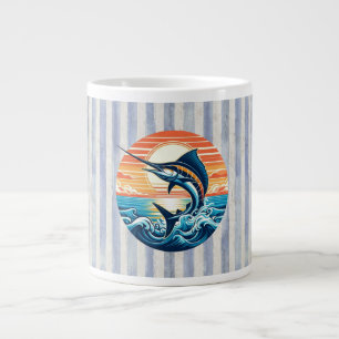 Grande Tasse Marlin personnalisé côtier/nautique/plage coucher