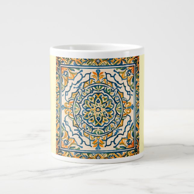Grande Tasse Marocain ornements, Boue de spécialité Texture (Devant)