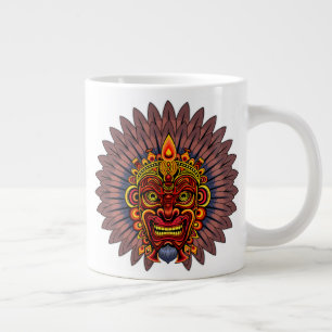 Grande Tasse Masque rituel du roi guerrier tribal
