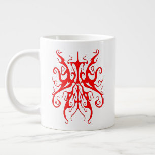 Grande Tasse Masque Tribal Rouge Élégant Design Abstrait