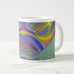 Grande Tasse Mauvais visage, Arc-en-ciel 3D Abstrait