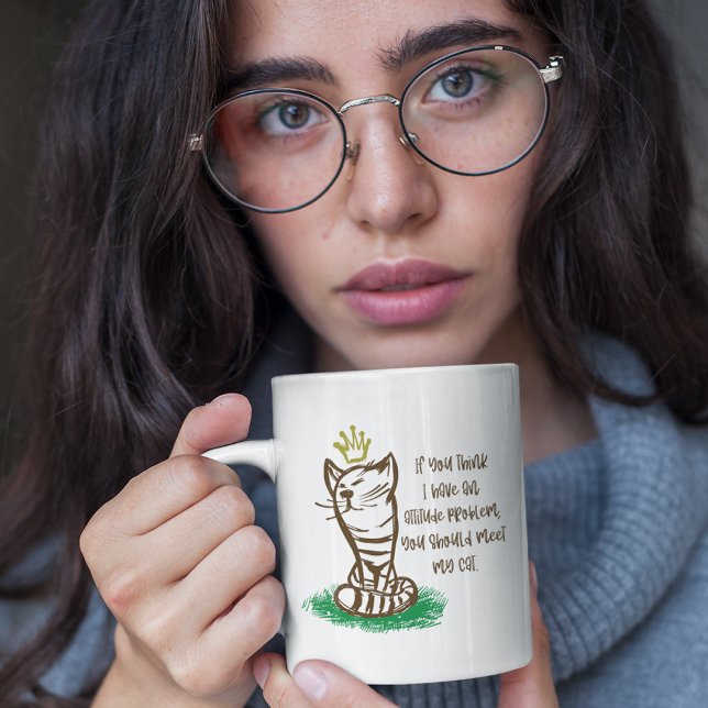 Grande Tasse MAUVAISE CATTITUDE Drôle Grumpy Cat Parent (Créateur téléchargé)