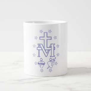 Grande Tasse Médaille de Notre-Dame de Grâces Art Fin Miraculeu