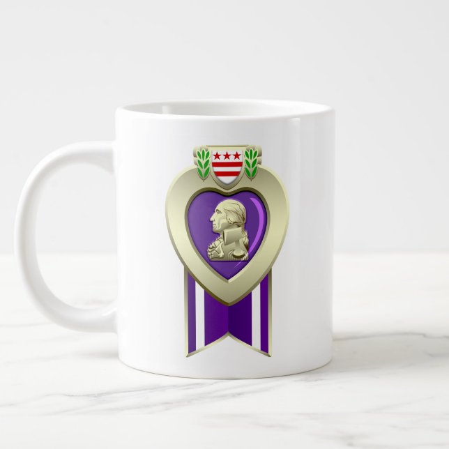 Grande Tasse Médaille du coeur mauve personnalisable 20oz (Gauche)