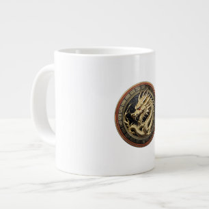 Grande Tasse Médaillon de dragon sacré oriental en or