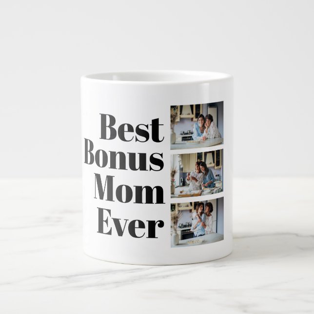 Grande Tasse Meilleur Bonus Maman Ever Fête des Mères 3 Photo C (Devant)