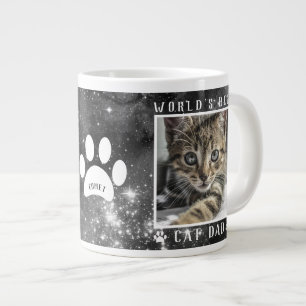 Grande Tasse Meilleur Chat Papa Empreintes de pattes de l'espac