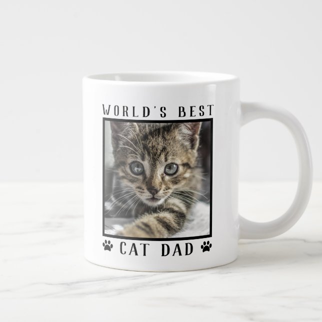 Grande Tasse Meilleur Chat Papa Empreintes de pattes du monde P (Droite)