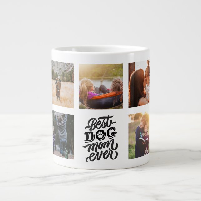 Grande Tasse Meilleur Chien Maman Jamais Personnalisé Photo Col (Devant)