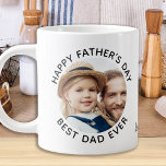 Grande Tasse Meilleur DAD Joyeux Fête des pères Personnalisé 2<br><div class="desc">Surprise papa cette fête des pères avec une tasse de café photo personnalisée. "Best DAD Ever" Personnalisez cette tasse de papa avec la photo préférée, et le nom.. Visitez notre collection pour les meilleurs cadeaux de fête des pères papa et cadeaux de papa personnalisés. DROIT D'AUTEUR © 2020 Judy Burrows,...</div>