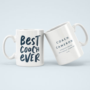 Grande Tasse Meilleur entraîneur jamais fun cadeau personnalisé
