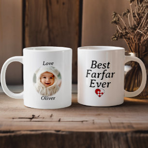 Grande Tasse Meilleur Farfar Ever - Photo personnalisée Yule He