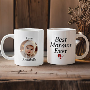Grande Tasse Meilleur Mormor jamais - Photo personnalisée Yule