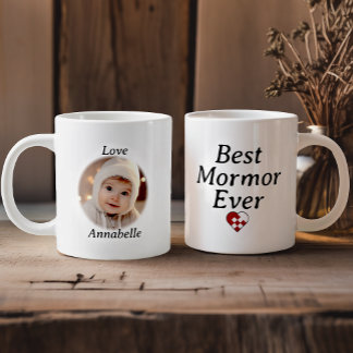 Grande Tasse Meilleur Mormor jamais - Photo personnalisée Yule 
