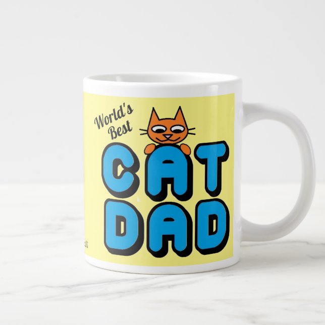 Grande Tasse Meilleur Papa Chat du Monde Chat Mignon (Droite)