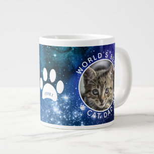 Grande Tasse Meilleur Papa Chat du Monde Empreintes de Patte Es