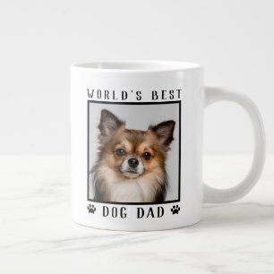Grande Tasse Meilleur Papa Chien du Monde Empreintes de Patte P