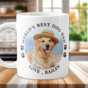 Grande Tasse Meilleur papa de chien au monde Photo personnalis