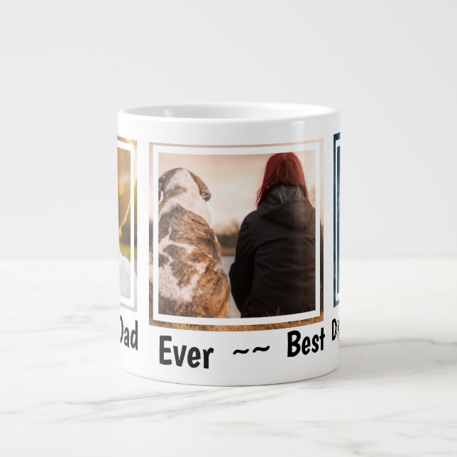 Grande Tasse Meilleur papa de chien au monde Photo personnalisé (Devant)