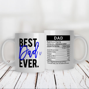 Grande Tasse Meilleur Papa Jamais Bleu + Nutrition Fiches,