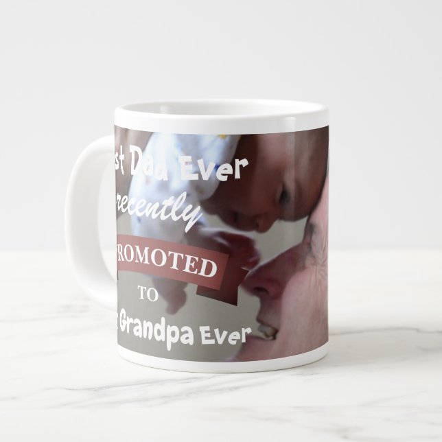 Grande Tasse Meilleur papa jamais récemment promu à grand-père  (Devant gauche)