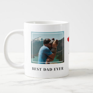 Grande Tasse Meilleur Papa Jamais Typographie Simple Coeur 2 Ph