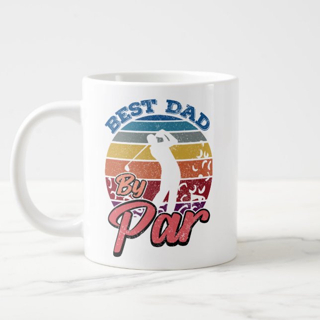 Grande Tasse Meilleur Papa Par Par Golfer Papa Retro Style Couc (Gauche)