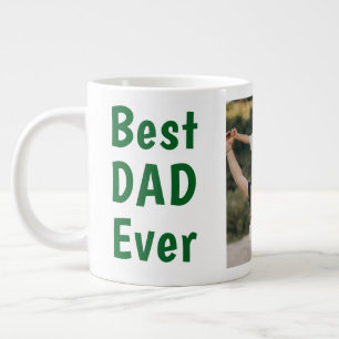Grande Tasse Meilleur papa que jamais photo moderne verte Fête