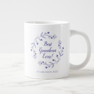 Grande Tasse Meilleure Grand-Mère Familiale Couronne Fleurie An