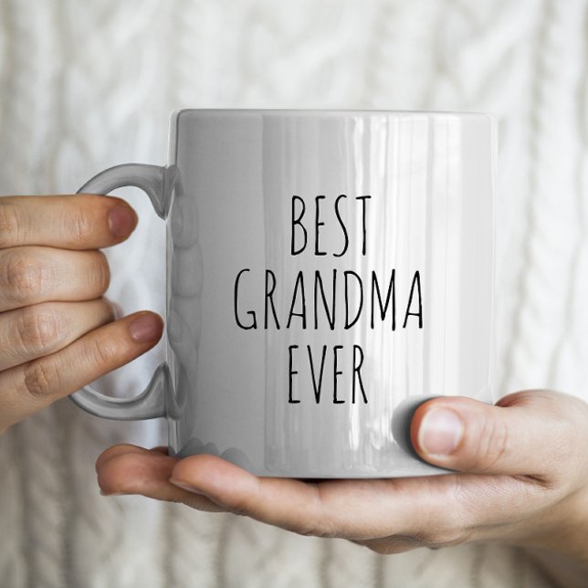 Grande Tasse "Meilleure grand-mère jamais" Simple et moderne fe (Créateur téléchargé)