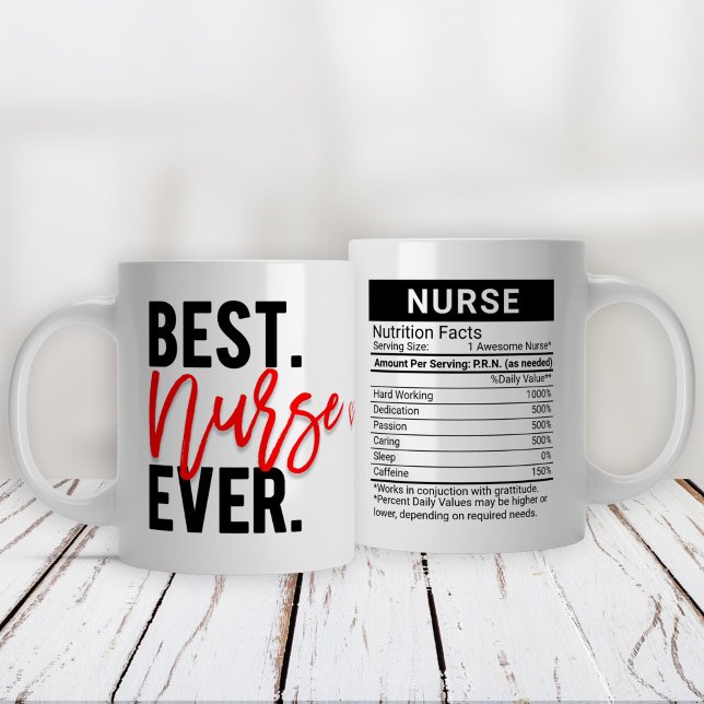 Grande Tasse Meilleure infirmière jamais rouge + valeur nutriti (Créateur téléchargé)