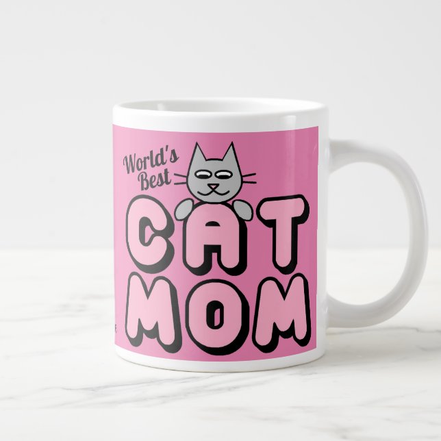 Grande Tasse Meilleure Maman de Chat au Monde Mignonne (Droite)