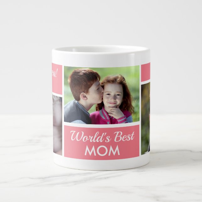 Grande Tasse Meilleure maman du monde photo Collage Giant Coffe (Devant)