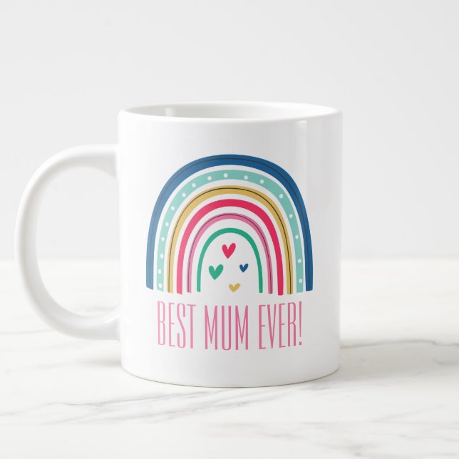 Grande Tasse Meilleure Maman Jamais Arc-en-ciel (Gauche)