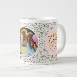 Grande Tasse Meilleure Maman Jamais Fleur Photo Fête des Mères
