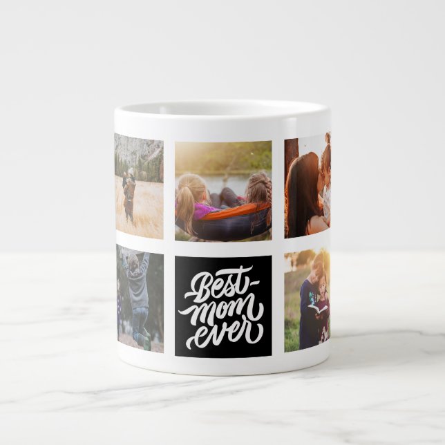 Grande Tasse Meilleure Maman Jamais Personnalisé Photo Collage  (Devant)