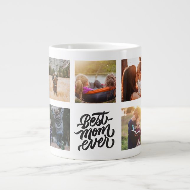 Grande Tasse Meilleure maman Jamais personnalisée Collage photo (Devant)