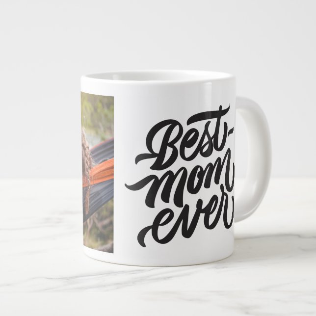 Grande Tasse Meilleure Maman Jour Script Moderne Photo personna (Devant droit)
