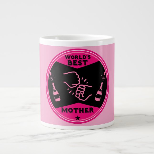 Grande Tasse Meilleure mère du monde rose original (Devant)