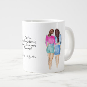 Grande Tasse Meilleures salope cadeau Amis Deux Brunettes