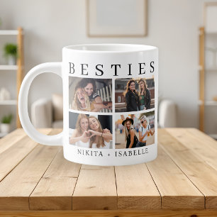Grande Tasse Meilleurs amis Cadeau de collage de photos moderne
